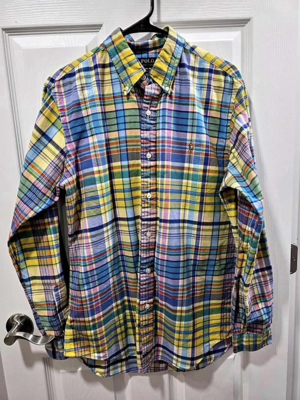 Polo Ralph Lauren Classic Fit Plaid Button Down Blue & Multicolor Medium